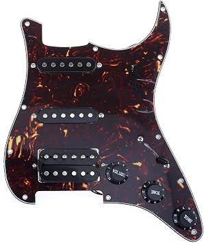 Loaded pickguard 11 Hole Loaded HSS Prewired Pickguard with Pickups Set for Stratocaster Squier Guitar 4Ply Tortoise Shell Prewired Loaded Pickguard