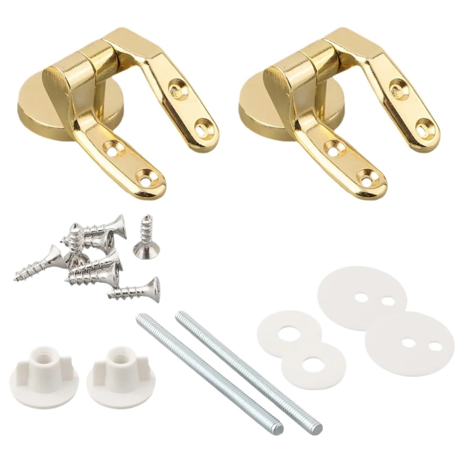 Toilet Hinges Replacement Gold Toilet Seat Hinge Flush Cover Mounting Connector Lid Fittings Replacement Parts Zinc Alloy