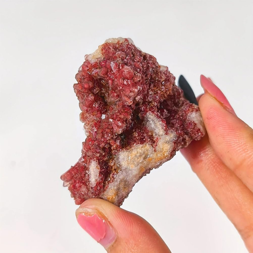 Crystal Mark Red Crystal Mark Raw Stone Collection Teaching Crystal Cluster Stone Home Stone Ornaments,80~160g