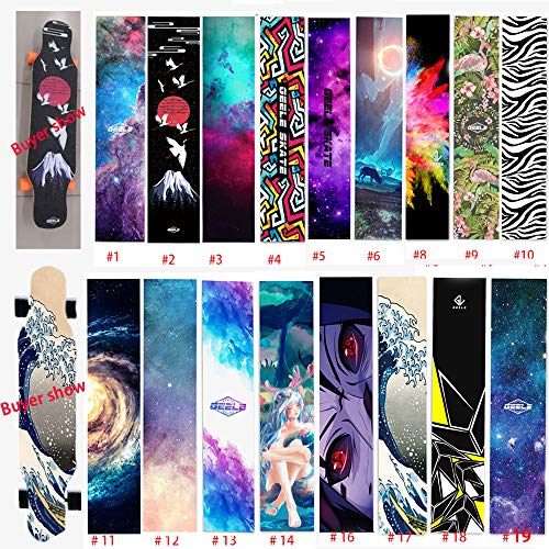 47"X10" Sport Outdoor Electric Skateboard Longboard Dancing Board Old School Board Waterproof Griptape Sheet Sticker Deck Sandpaper (Sea Wave) - Thumbnail 4