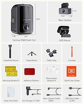 Amazon.com: Vantrue E360 ACE 3 Channel WiFi Dash Cam, Dual STARVIS