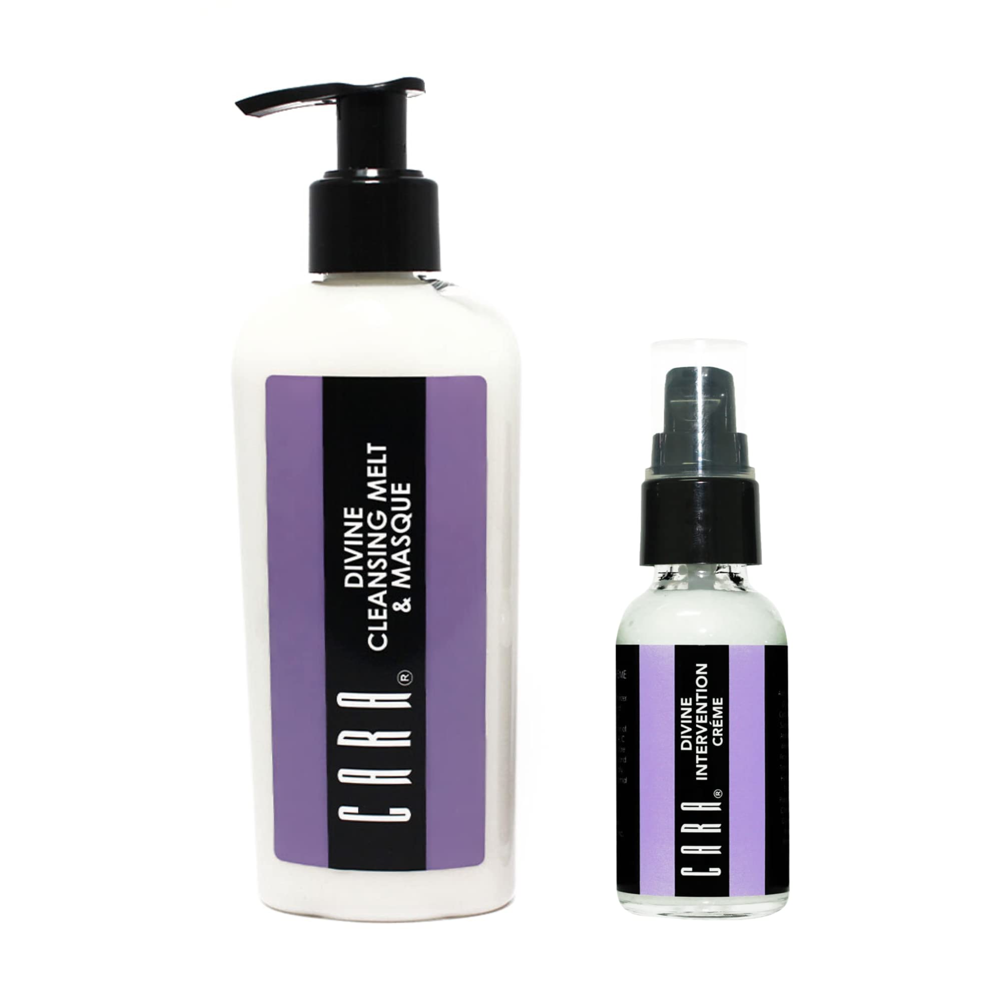 【化妆品】CARA Cosmetics Divine Skincare Set - Skin Care & Self Care Kit, Skincare Products For Face, Facial Skin Care Sets & Kits, Face Routine Set For Women - Facial Cleanser 6oz. & Moisturizer 1oz. Set（