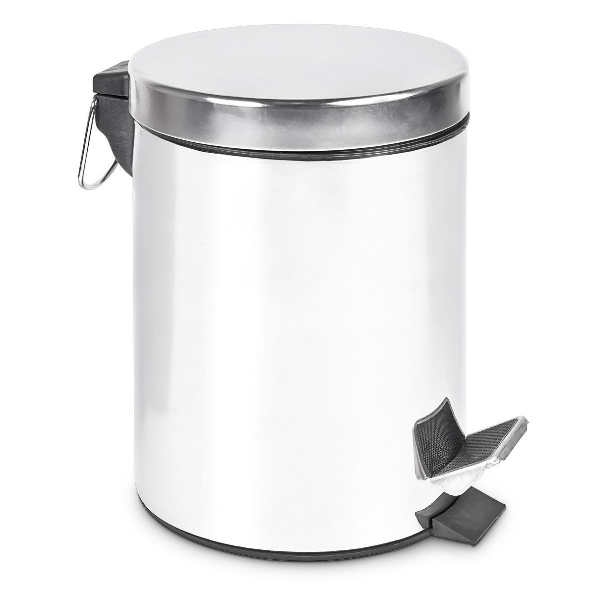 Pedal bin trash can cosmetics bin bathroom 5l satin stainless steel