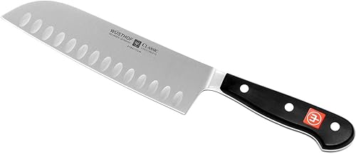 Miniatura 2 de Cuchillo Santoku de 5 pulgadas con filo cóncavo de acero rico en carbono de Wusthof CLASSIC 7 Santoku Knife 7 Negro