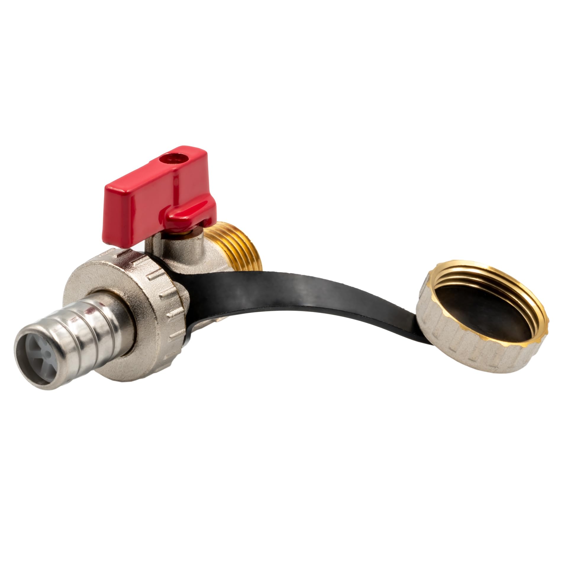 2 Stück Kugelhahn 1/2 Zoll Messing - Füll- & Entleerungsventil Für Heizung & Wasser | Mit Sicherheitskappe & Blauem Griff