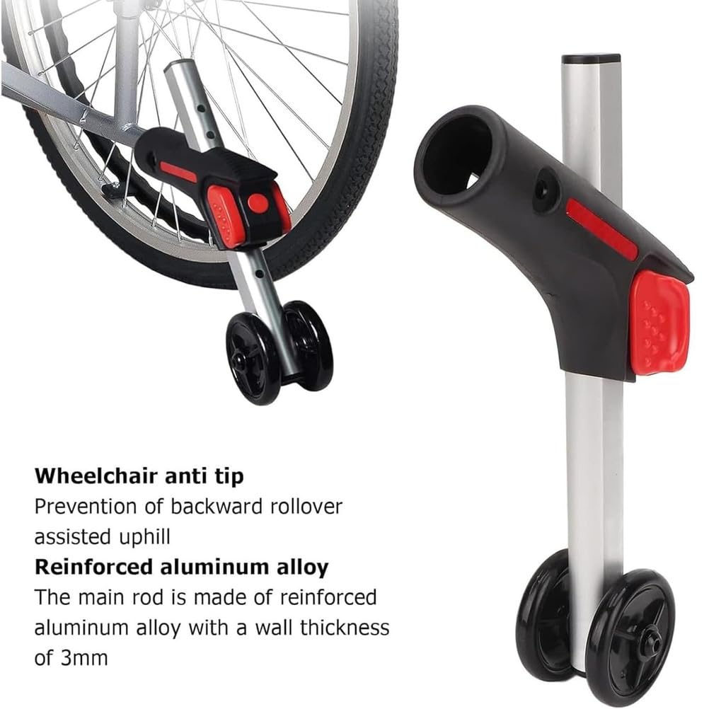 Kippschutz für Rollstuhl - Anti-Kipp-Räder hinten für manuelle und elektrische Rollstühle - Verstellbare Stützräder als Sturzsicherung,22mm