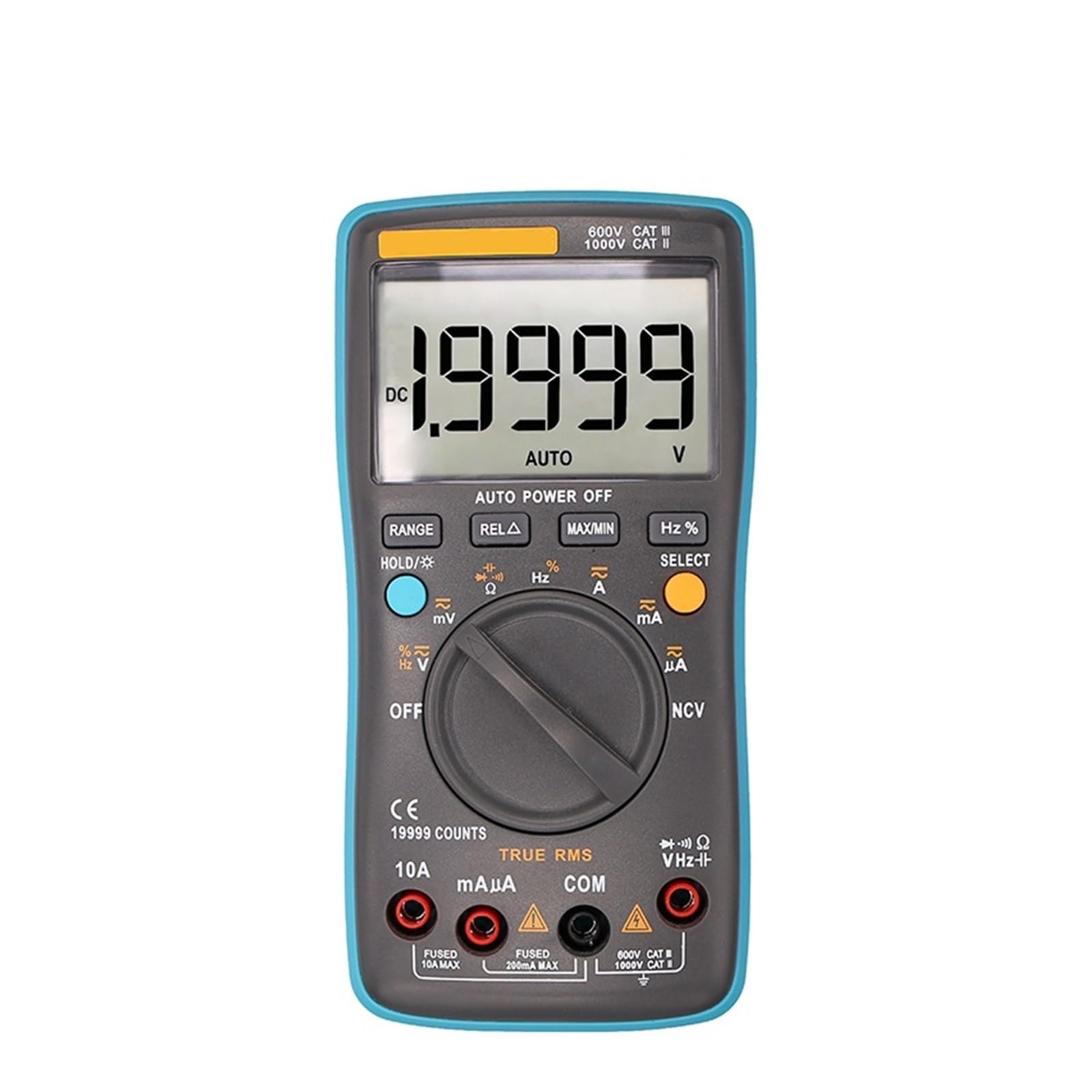 Multimetr Cyfrowy 8000 19999 Zlicza True Wielofunkcyjny Tester Pojemności Temperatury AC/DC DMM Szybko Dokładnie Łatwy Odczyt(8000 Count)