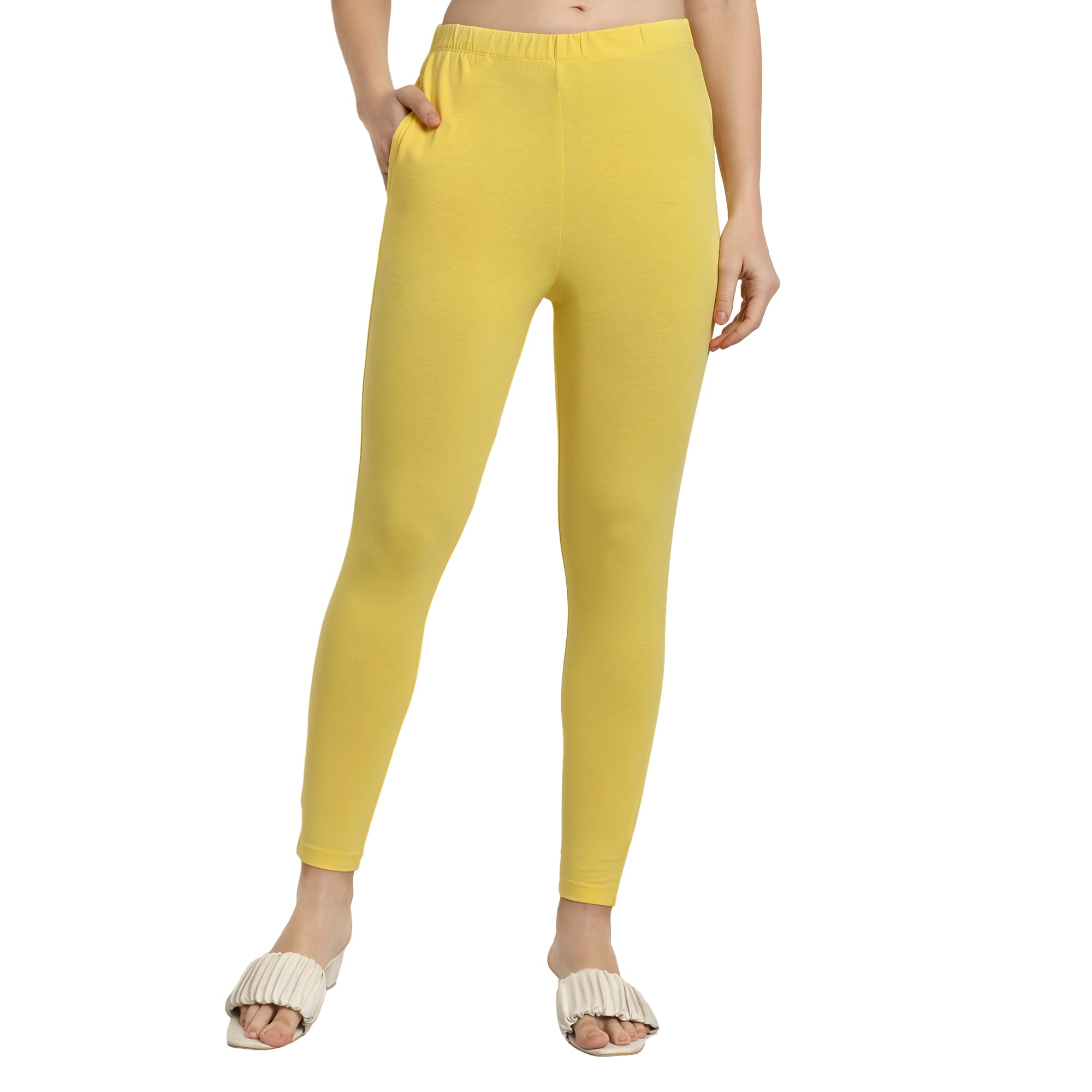 one sky Women Ankle Length Leggings | Premium Cotton Modal Spandex Blend | High Waist Stretchable & Bio-Washed Fabric | Colour-Lock | Ethnic Leggings for Women-picture-31