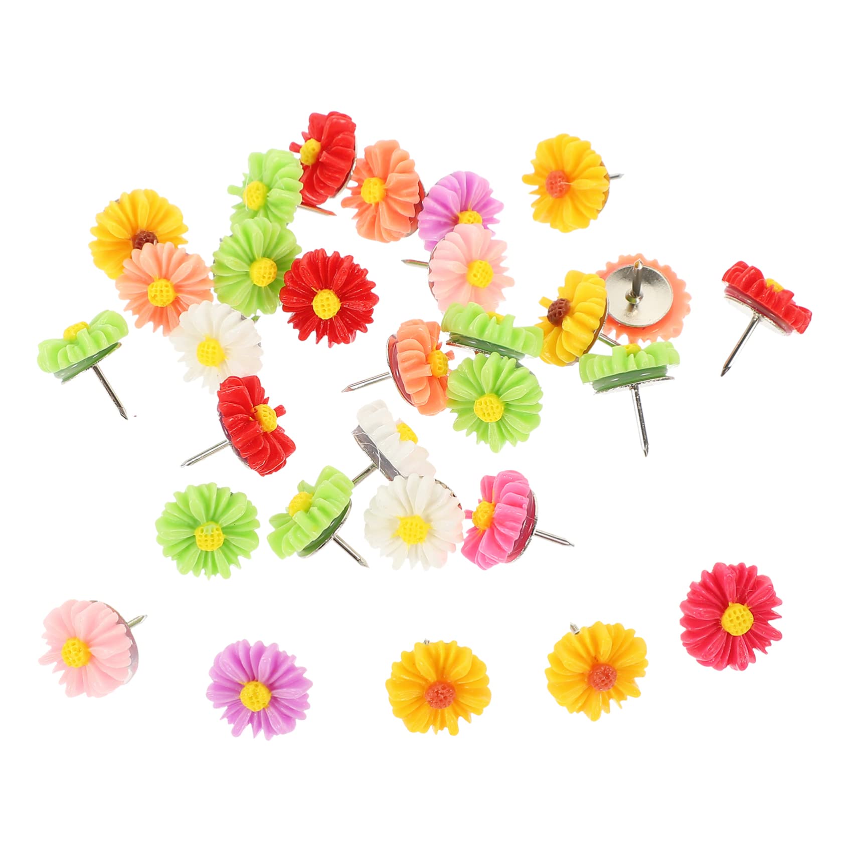 TEHAUX 180stücke Bunte Daisy Pushpins Praktische Reißnägel Für Pinnwände Ankündigungen Kartenmarkierungen Und Fotodekoration Für Büro Und Zuhause
