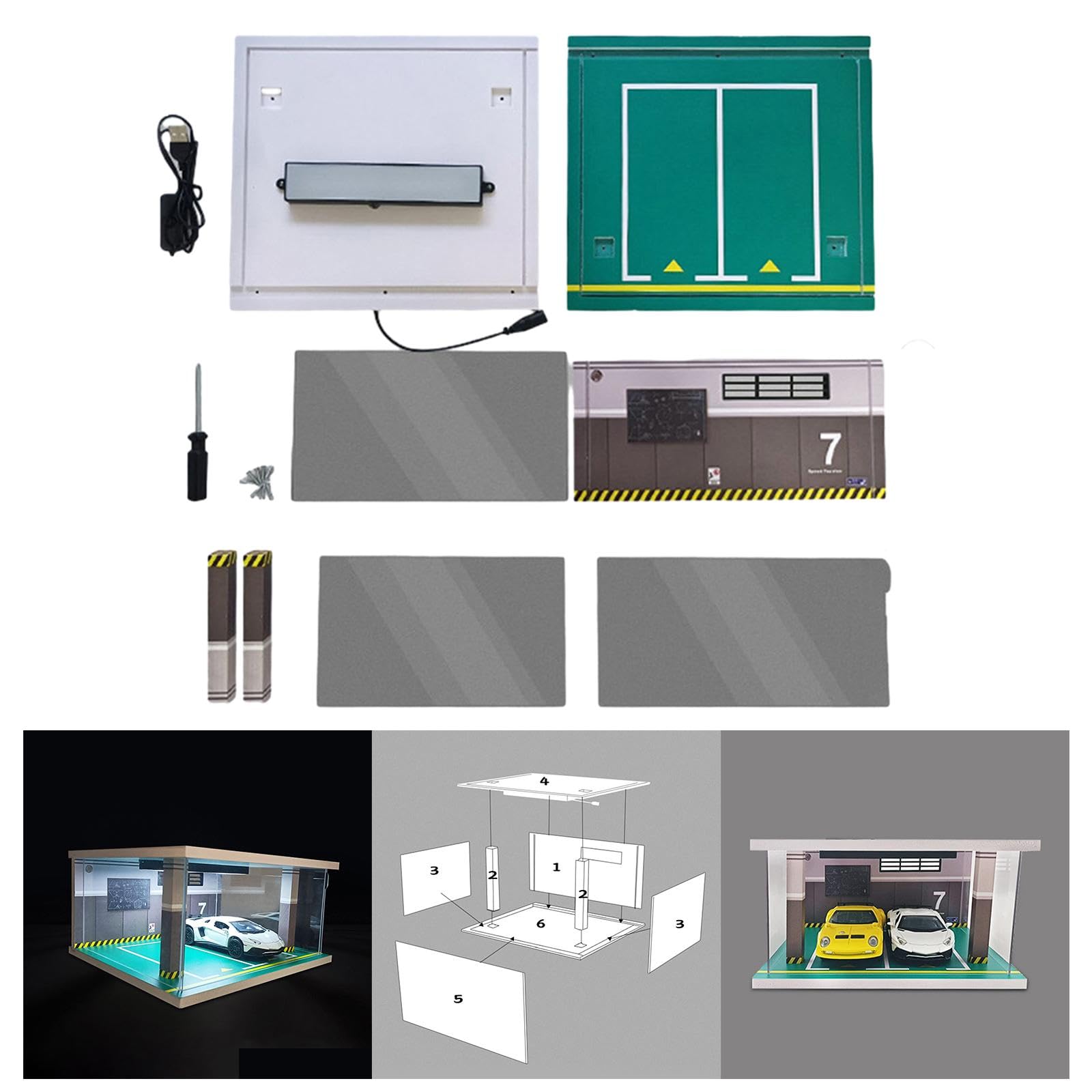 1:32 LED LED Lighting Garage Model Layout Simulation Parkplatzmodell