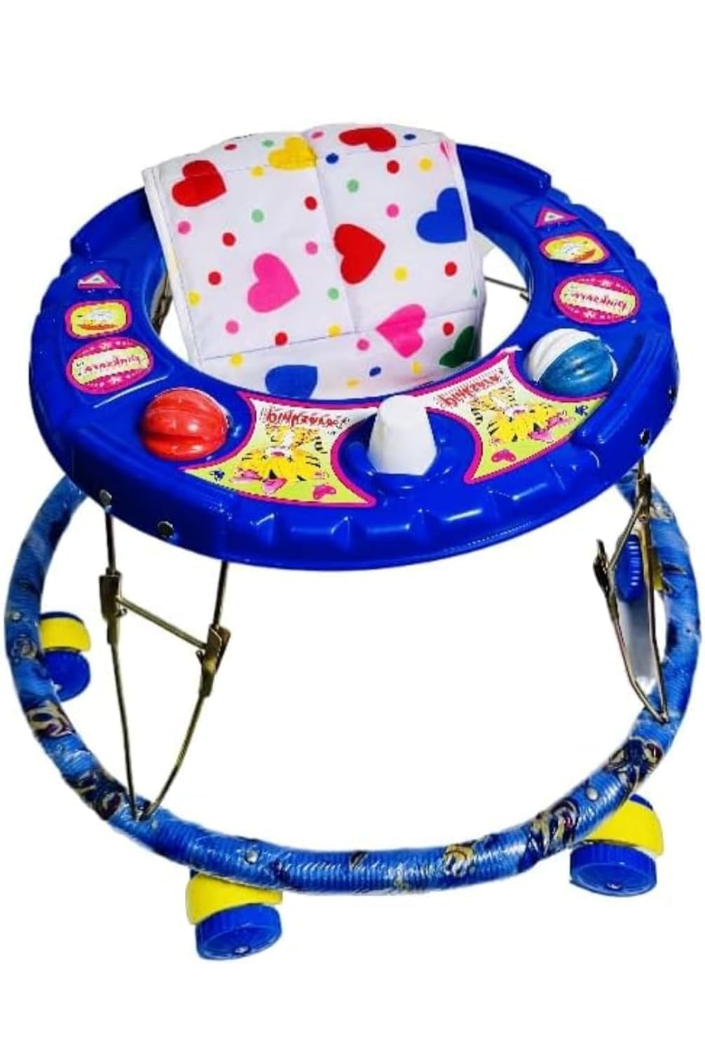 Nutts Baby Activity Walker with Toys & 360° Wheels | Comfortable Fabric Seat | Foldable Round Walker for Babies | Learning & Play Walker for Toddlers (Glue)-image-32