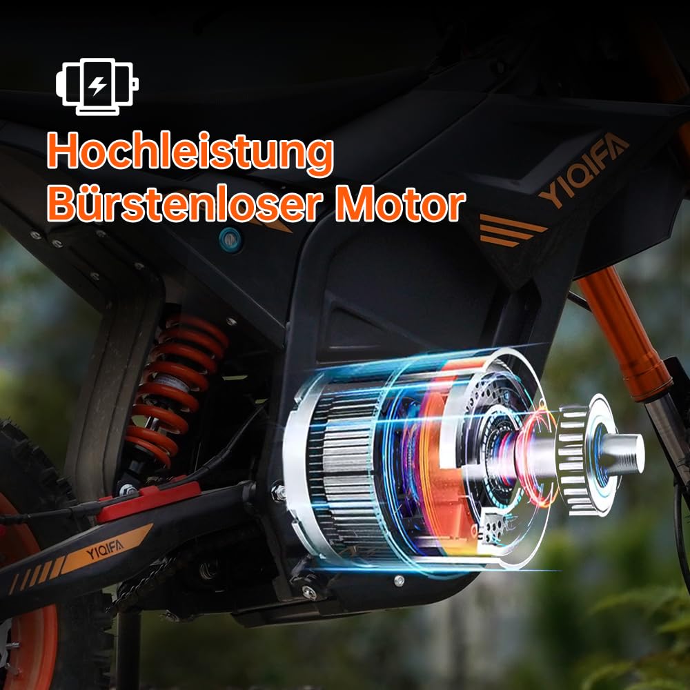 Yiqifa Hohe Leistung, Elektrisches Motorrad,Elektro Motorrad Kinder ab 13 Jahre,Scheibenbremsen, Max 120kg
