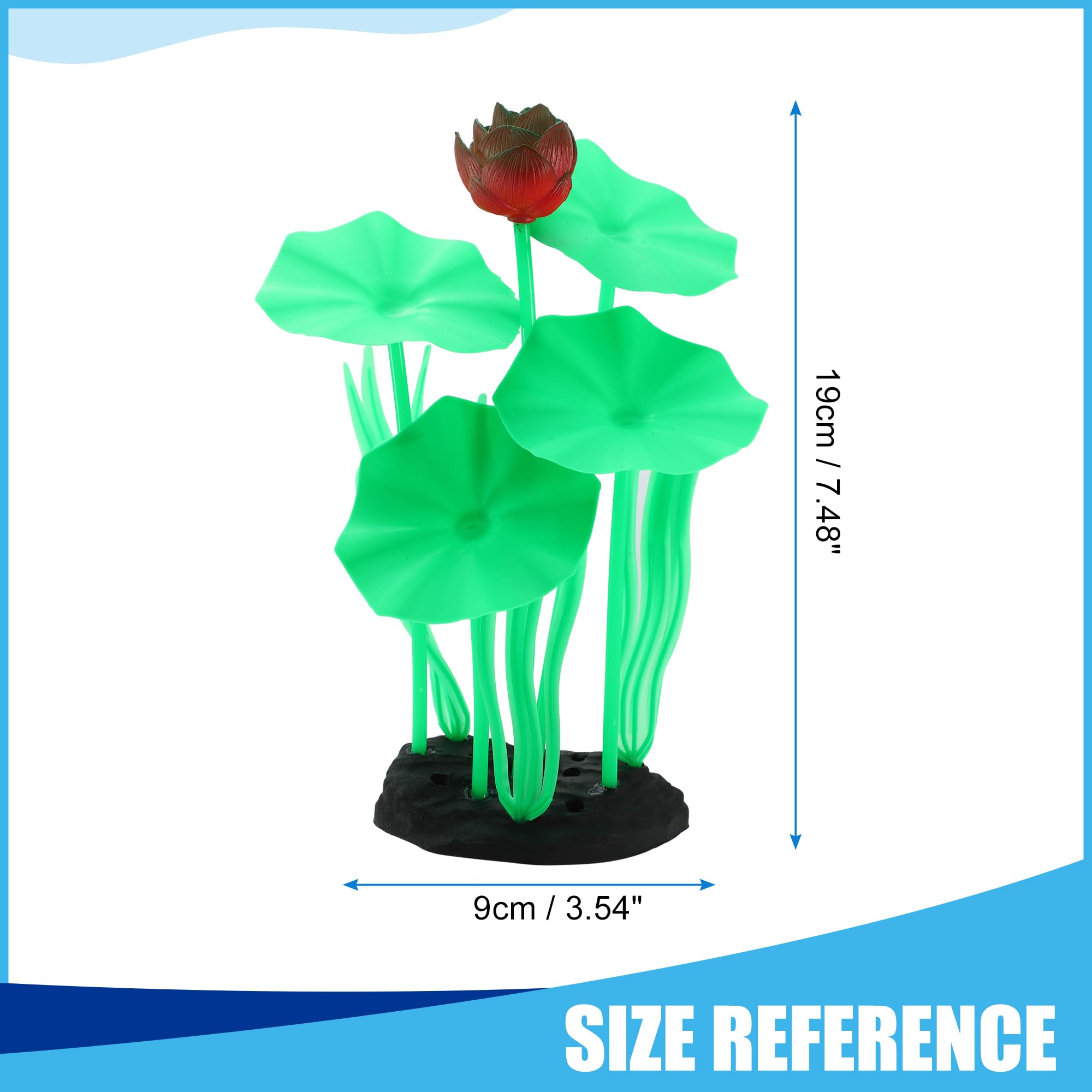CAPASTEC Aquarium Simulation Coral Lotus, Silicone Fluorescent Coral Glow Ornaments Fish Tank Decoration (Pink) - Image 3