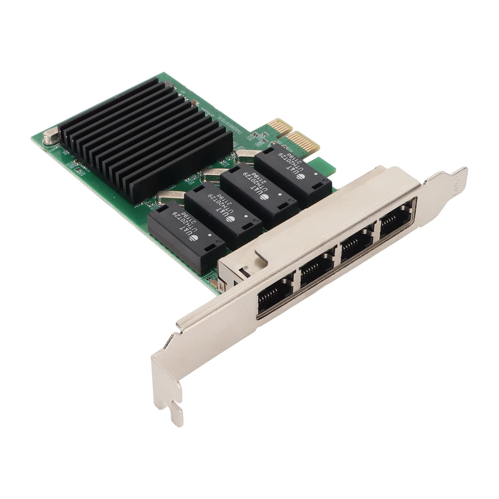 SUNGOOYUE Carte Réseau PCIe, Carte Ethernet Gigabit 4 Ports, Transmission 1000 Mbps PCI Express 1.1, avec Dissipateur Thermique pour Ordinateur de Bureau Serveur