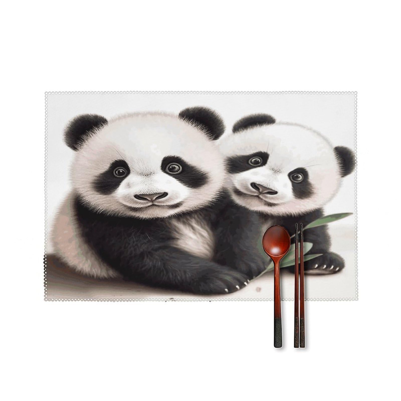 Fodpand Style Pandas Placemats Set Of 4 Place Mats Table Mats