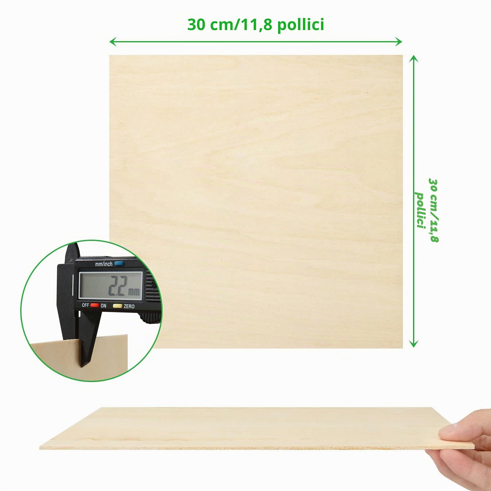 SENENQU 20 Pezzi Compensato 2mm, Fogli di Legno di Balsa 300 x 300 mm, Pannello Compensato in Tiglio per Artigianato Fai da Te, Taglio Laser, Pirografia e Modellismo
