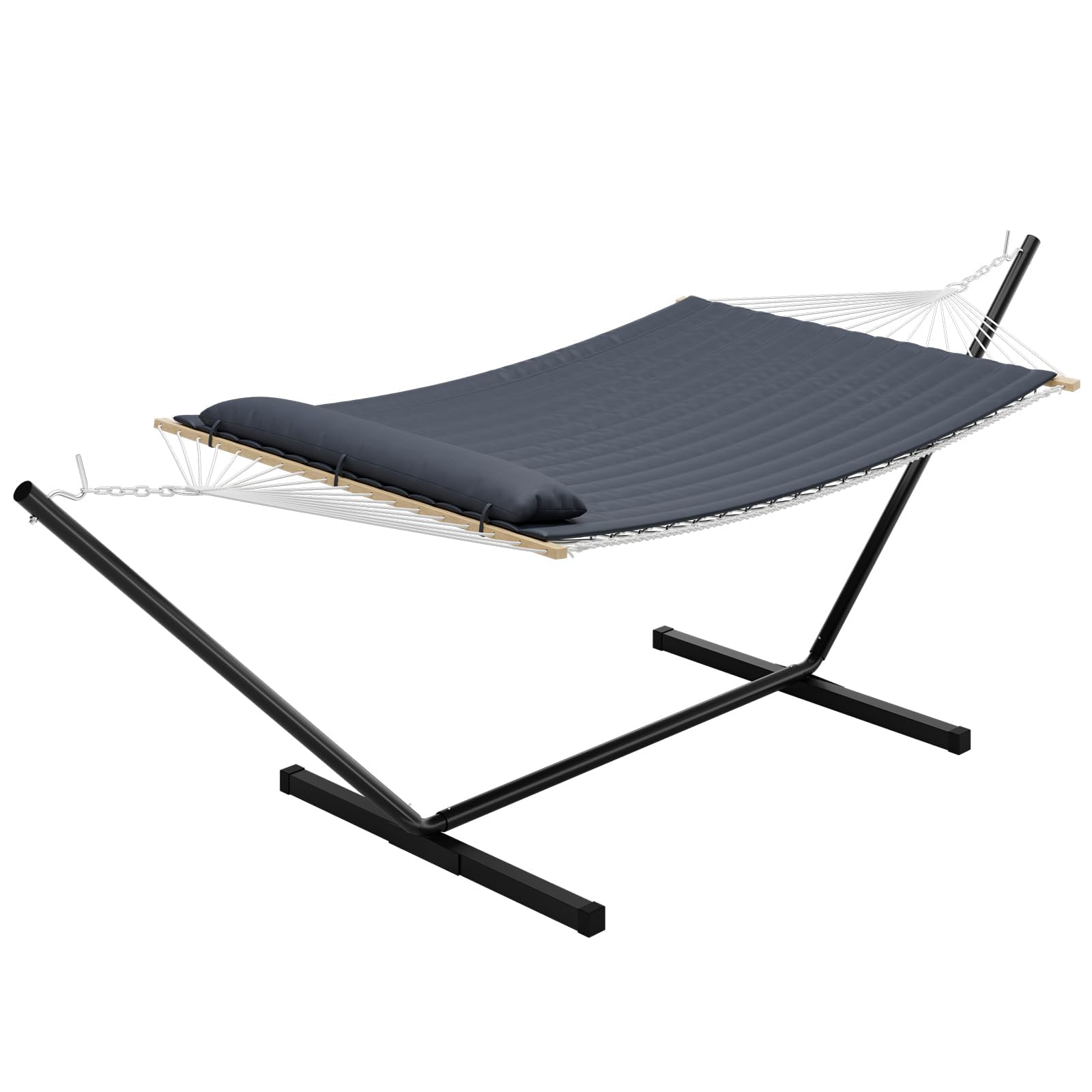 Double Hammock with Heavy-Duty Steel Stand & Pillow & Paded