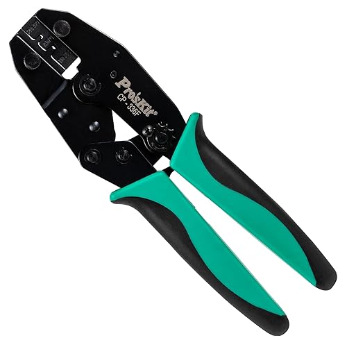 Pro'sKit Crimpadora serie lunar 300-164 para contactos de barril abierto, AWG 30-18