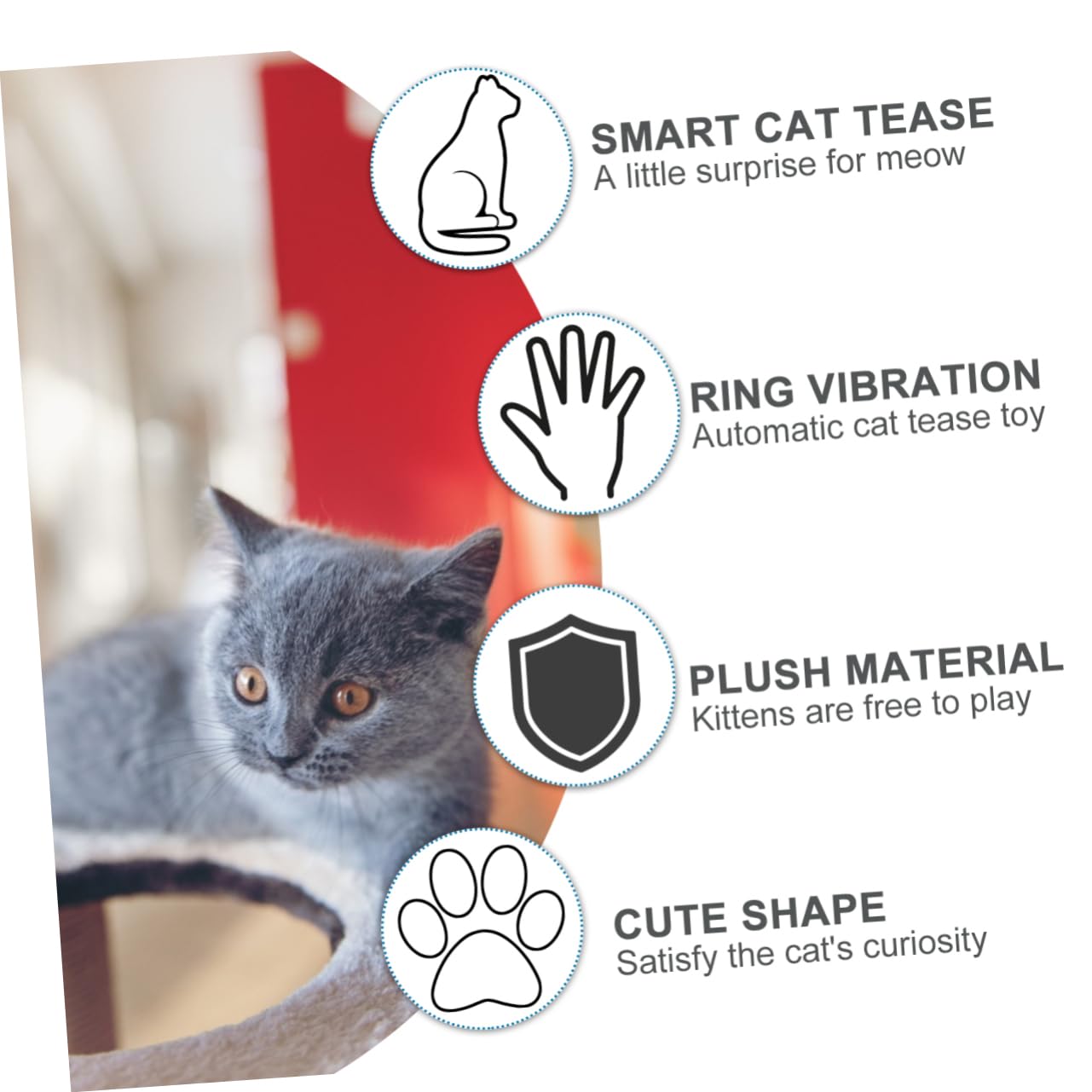 Yardwe 15pezzi Giocattoli Interattivi Per Gatti Peluche Vibranti Giocattoli Educativi e Divertenti Per Compagni Zampe Colori Misti