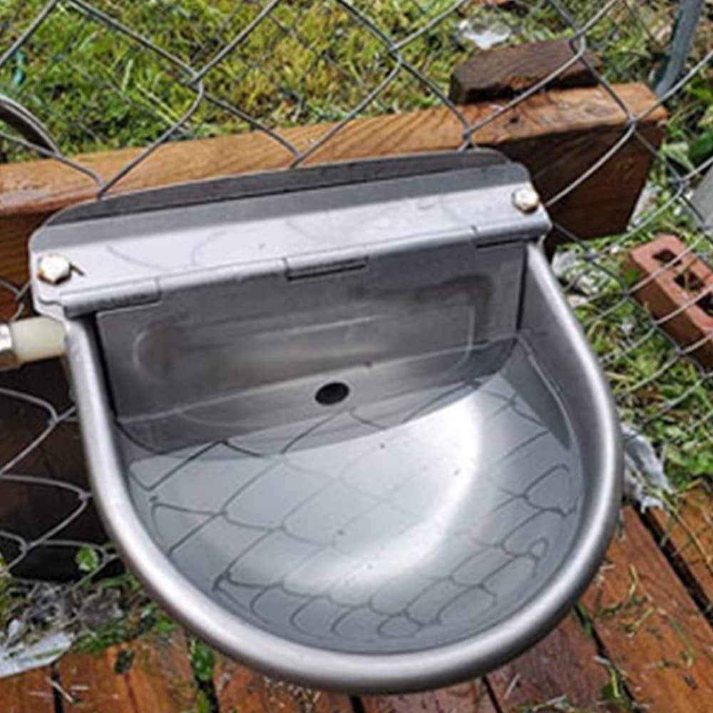 304 Stainless steel Automatic Livestock Waterer with Float Valve and 39 inch Water Hose(one end 3/4''), Automatic Water Bowl for Dogs,Horse,Calf,Chicken,Goat, Farm Livestock Horse Waterer Dispenser : Pet Supplies
