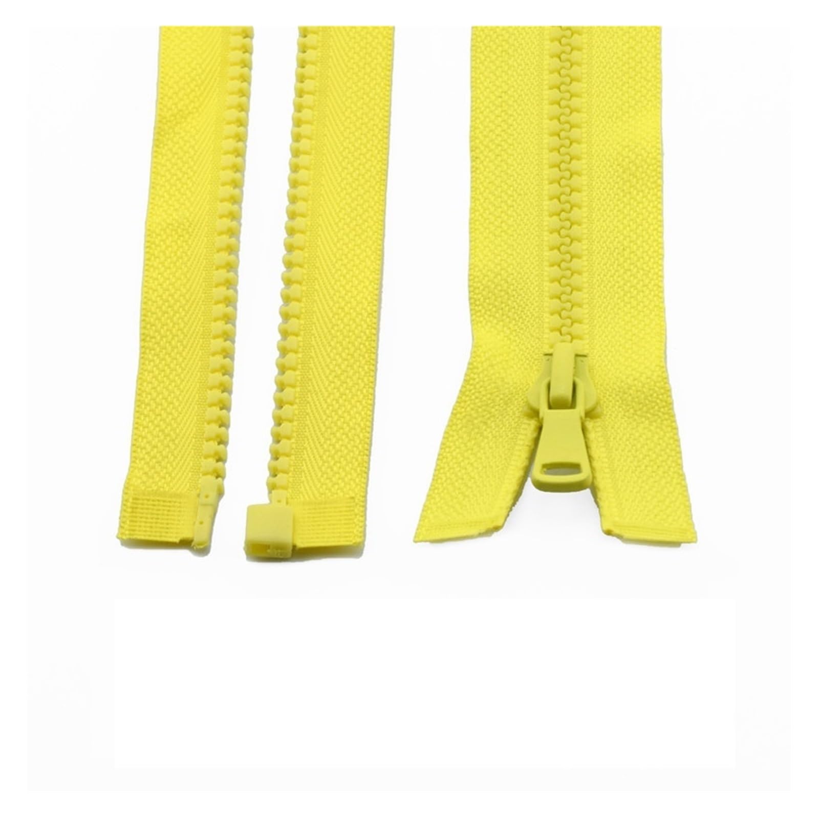 Zip 3 pcs 5# 30/40/55/60/70/80/90 cm Resin Zipper Open-End Auto Lock Plastic Zippers for Sewing Clothing Bag Clothes (Color : Yellow, Size : 70CM_5#)
