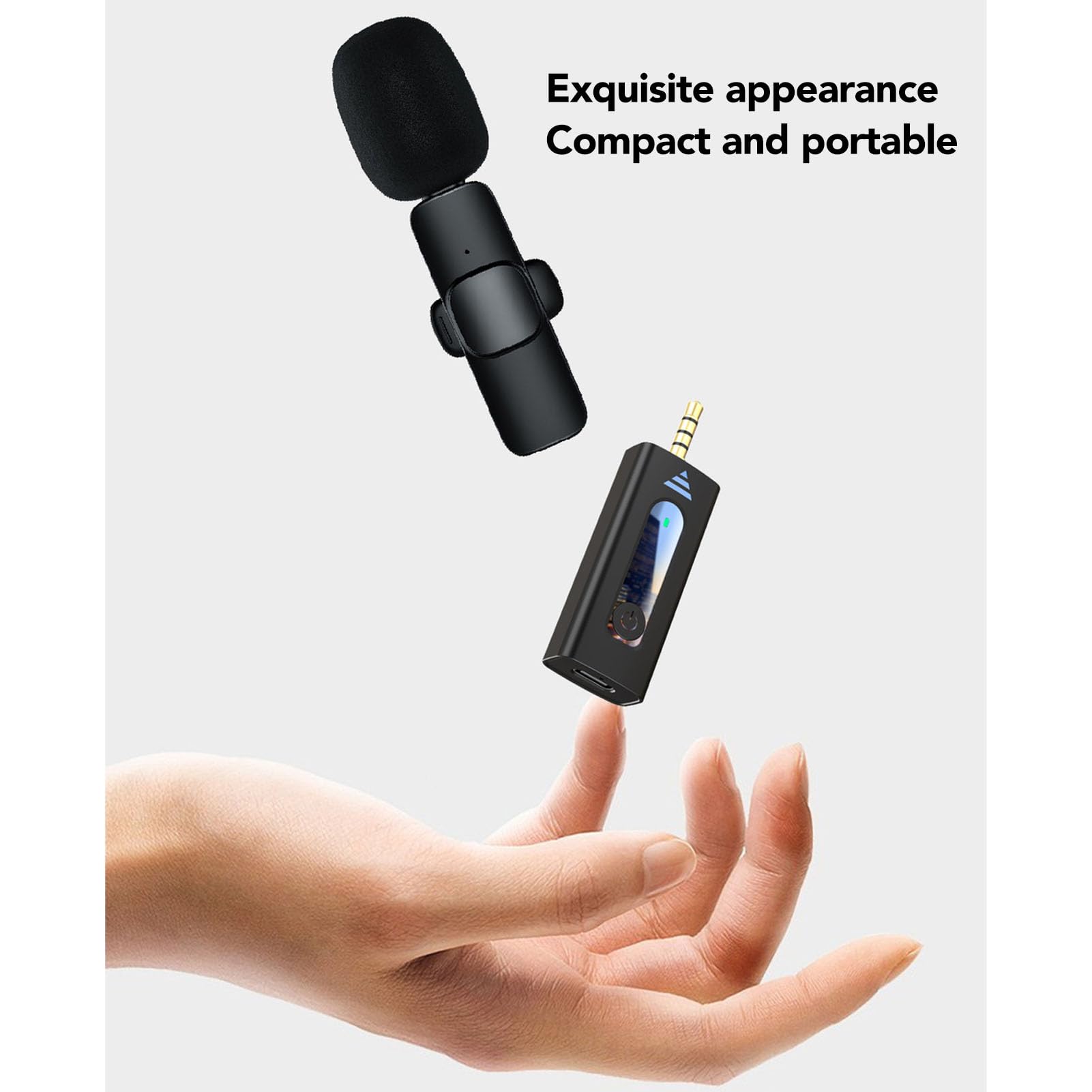 Microfono Lavalier Wireless Foro da 3,5mm, Microfono Lavalier Wireless a Cancellazione Automatica Professionale, Microfono Risvolto K35, Plug and play.