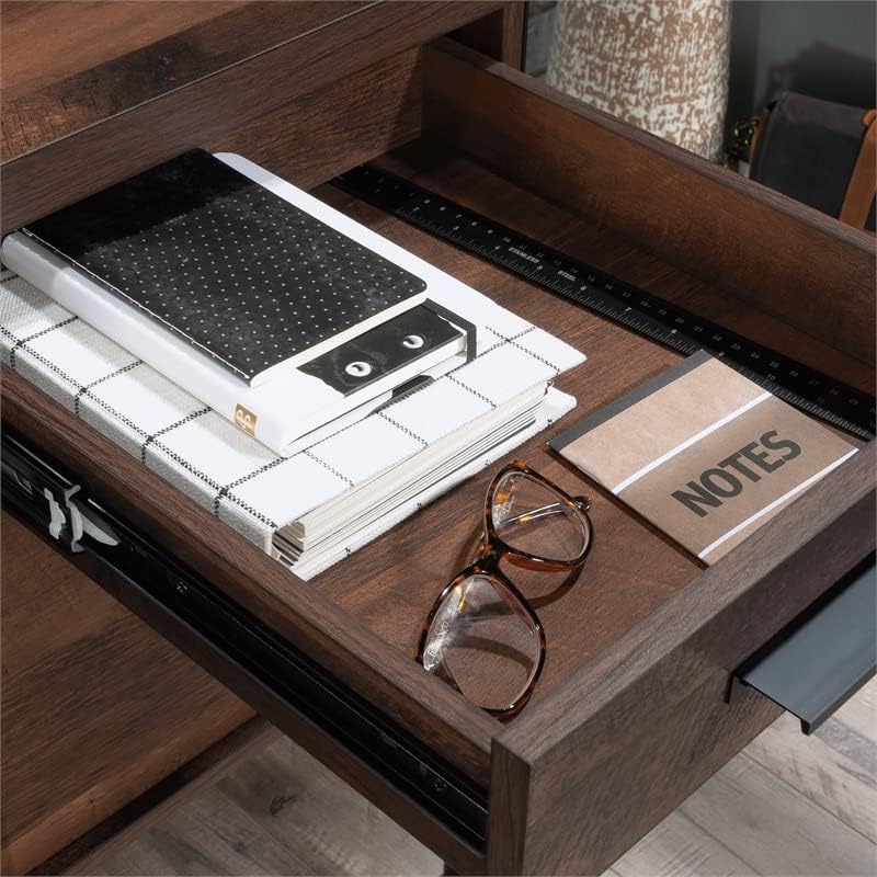 Vista 9 de Sauder Briarbrook - Escritorio para computadora de madera y metal en roble barril