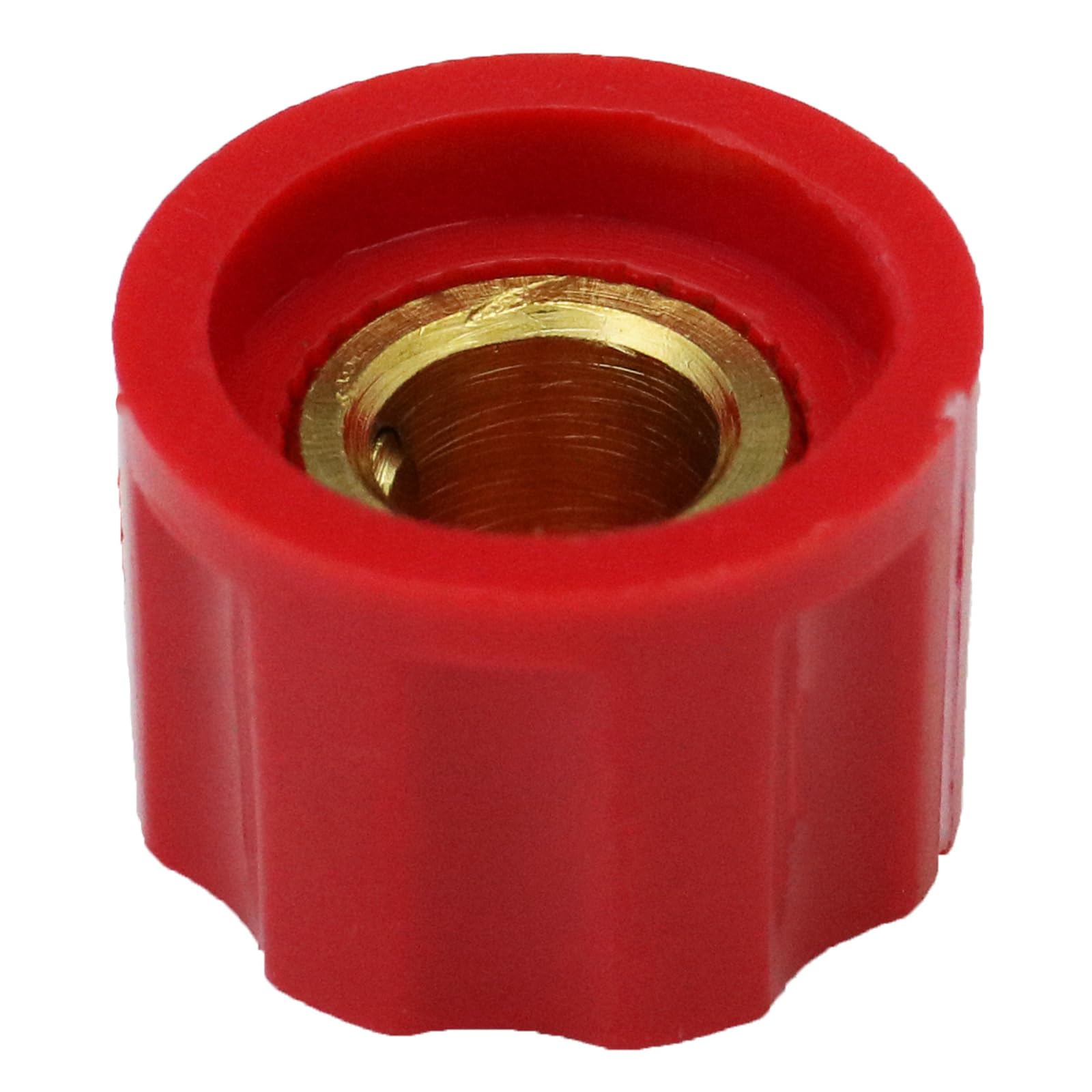 6.4mm Round Hole Small Fluted Silver Cap Retro Style Amplifier/Instrument Control Knob Pack of 5 (Red) - Image 4
