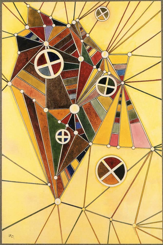 In the Network - Wassily Kandinsky -1927 by Wassily Kandinsky, 12x8"(A4) Poster Print