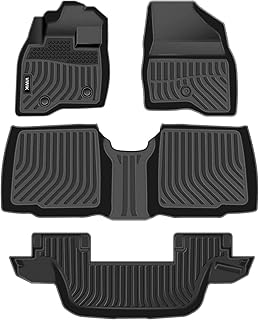 Floor Mats for 2015 2016 2017 2018 2019 Explorer Without 2nd Row Center Console, Car Mats All Weather Custom Floor Liners 1st 2nd 3rd Row Front & Rear, Automotive Floor Mats TPE Black