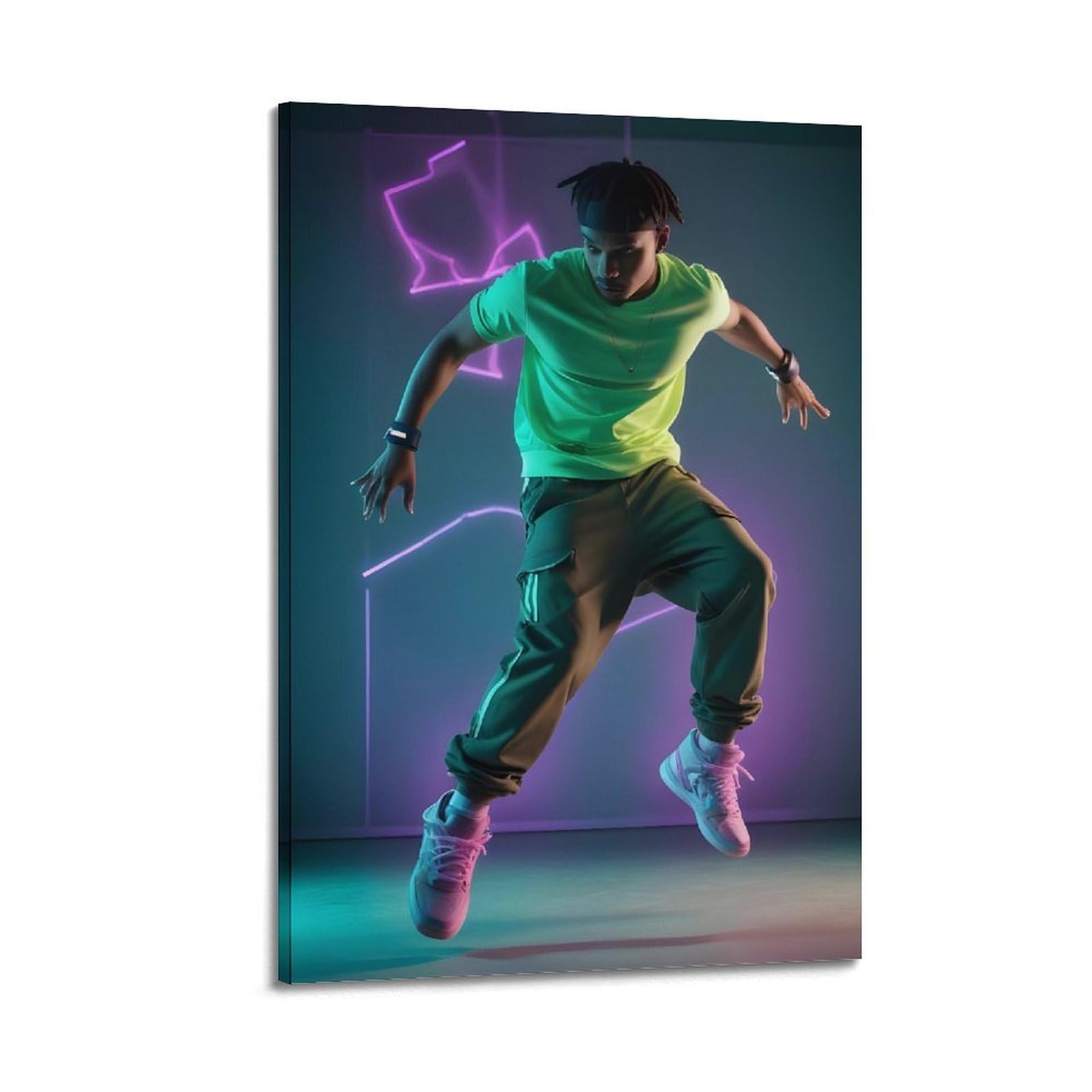 ZLQYHW Poster di street dance su tela, motivo: B-boy, hip hop, appassionato, decorazione per camera da letto per la famiglia, 60 x 90 cm