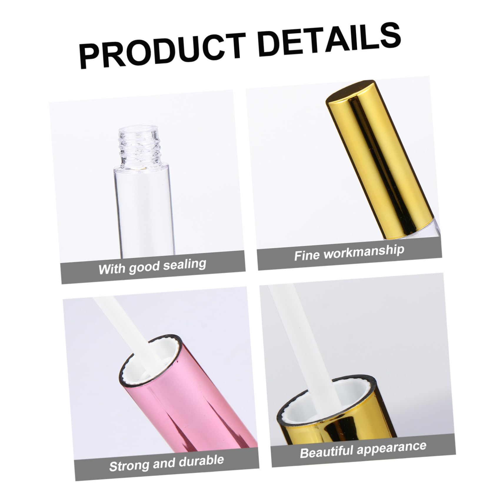 DECHOUS 36 Tubos de Brillo de Labios 10 Ml Rellenables Plástico para Embalaje Cosmético DIY