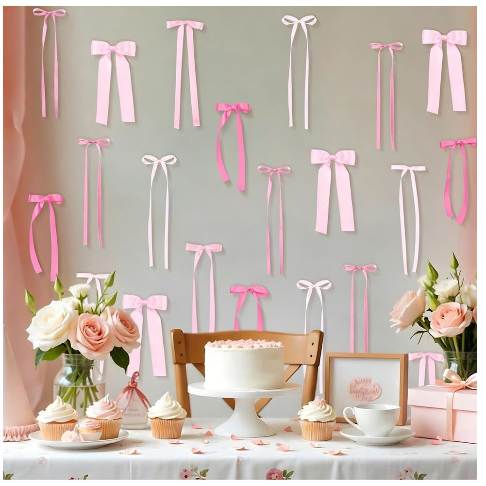 Fiocchi decorativi da parete, 60 pezzi, per feste di addio al nubilato, fiocchi decorativi per Natale, fiocchi per regali, feste, piste da ballo, compleanni