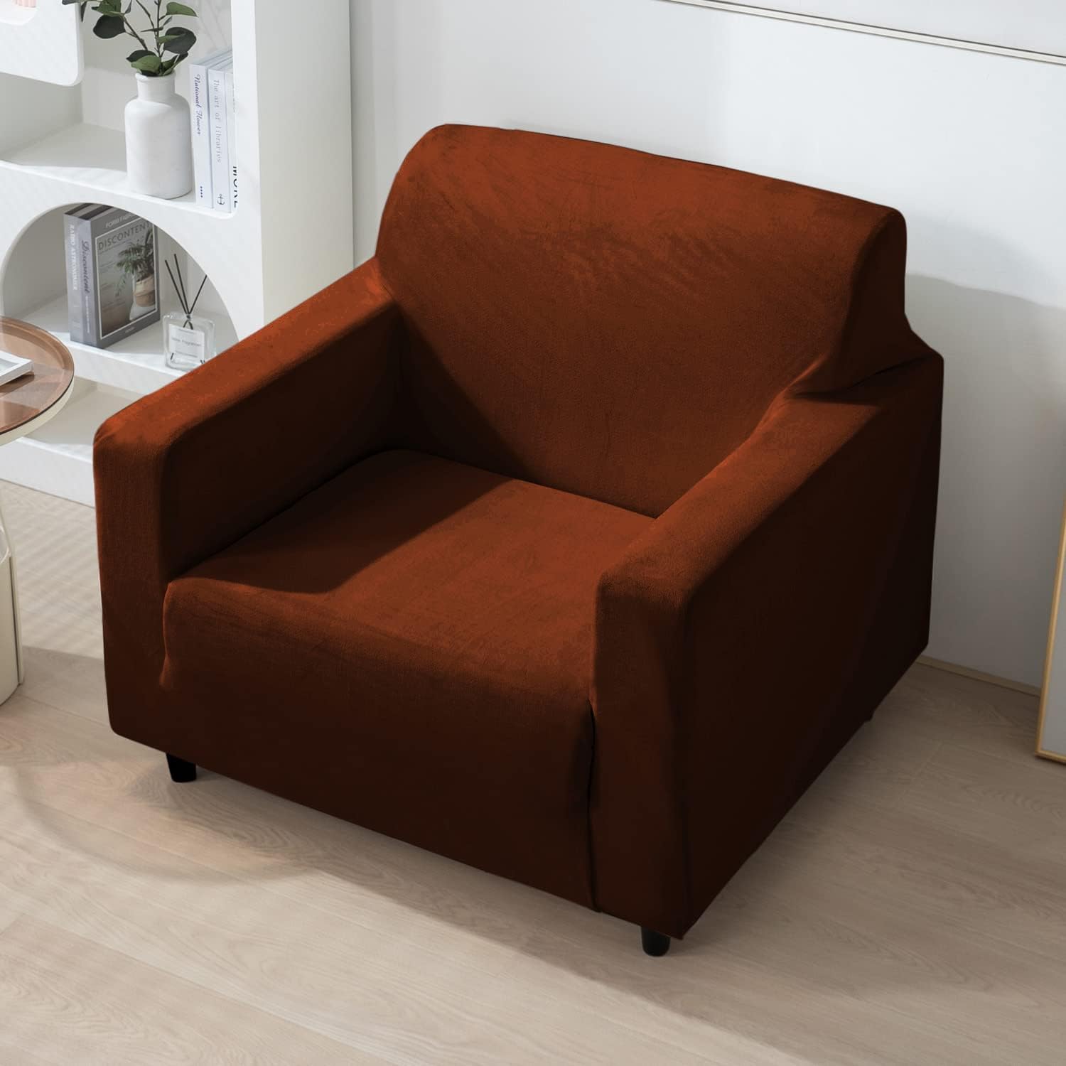 Burgundy Velvet Sofa Cover - 3 Seater -13