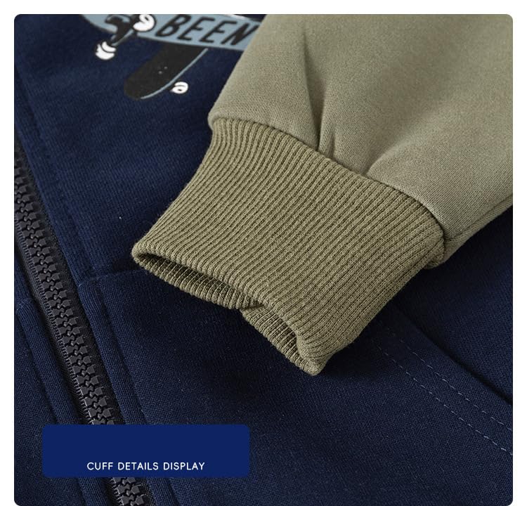 Meufam Toddler Baby Boy Girl Zip Up Hooded Coat Fashion Color Block Outweater Casual Long Sleeve Jacket with Pocket4