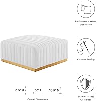 Vista 62 de Modway Conjure - Sofá seccional tapizado de terciopelo de alto rendimiento, con canal, silla sin brazos en negro y gris