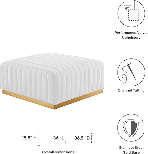 Miniatura 62 de Modway Conjure - Sofá seccional tapizado de terciopelo de alto rendimiento, con canal, silla sin brazos en negro y gris Negro-Gris,Negro