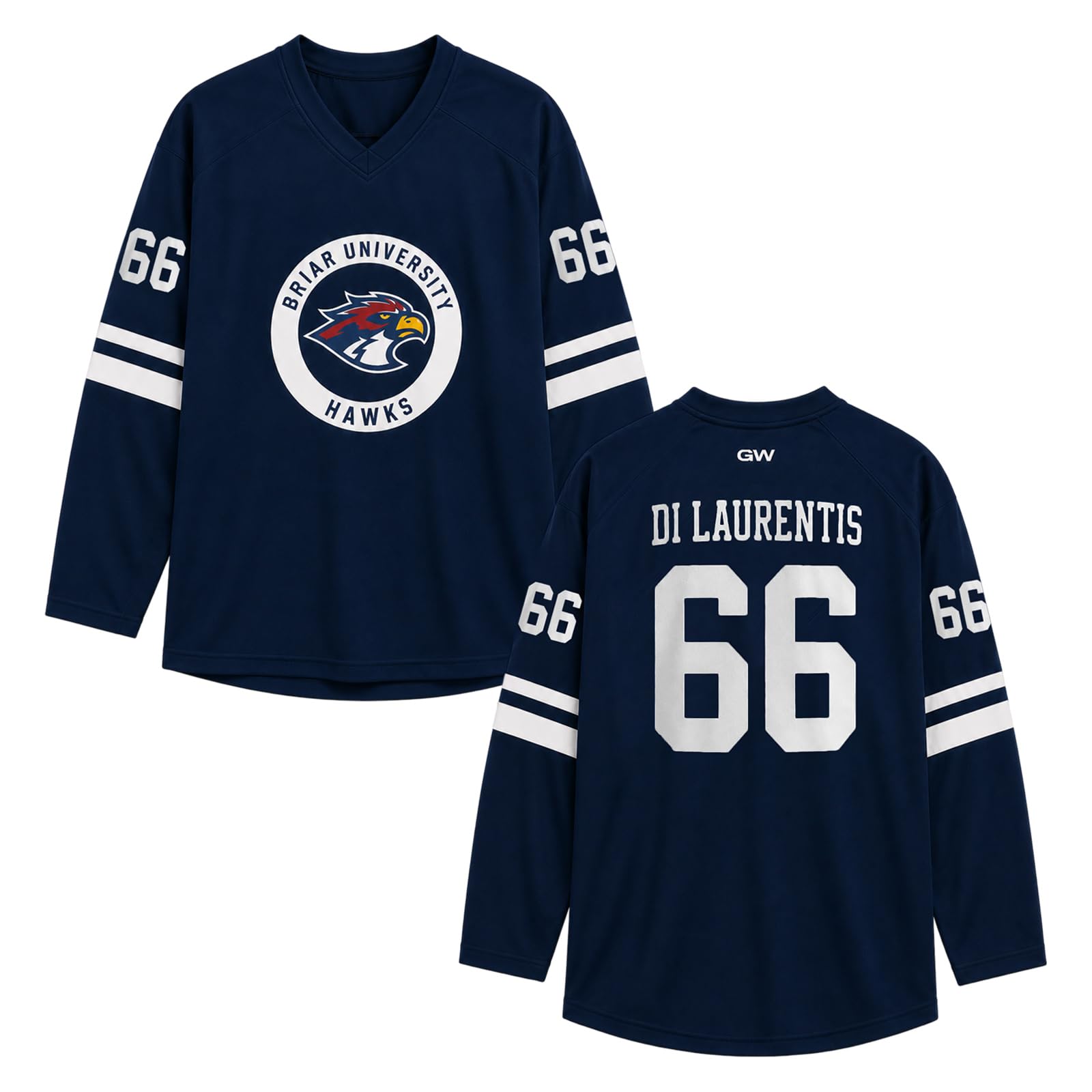 Off-Campus Merch Jersey V-Neck Sports T-Shirt for Men and Women, Ice Hockey Fan Shirt Graham 44 / Logan 22 / Tucker 46 / Di Laurentis 66, Briar-u Merch Shirt, XXL โ image 1