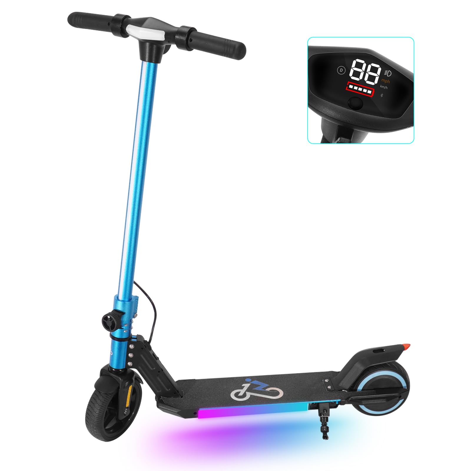 Kids Electric Scooter for Ages 6-12 8-12 10 MPH 7 Mile Range 150W Motor Foldable Design LCD Display