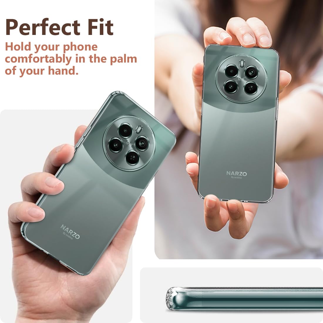 Fashionury Shockproof Crystal Clear Back Cover Case for Realme Narzo 70 Pro 5G | Raised Bumps for Camera & Screen Protection | Transparent Back Cover Case for Realme Narzo 70 Pro 5G Fashionury Shockproof Crystal Clear Back Cover Case for Realme Narzo 70 Pro 5G | Raised Bumps for Camera & Screen Protection | Transparent Back Cover Case for Realme Narzo 70 Pro 5G