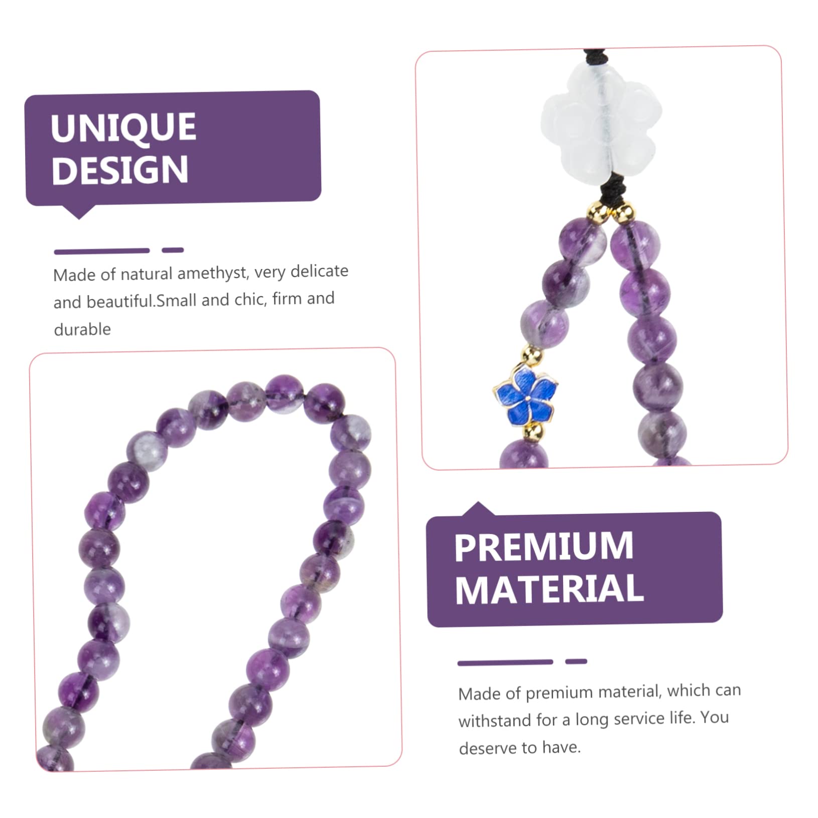 DOITOOL 5 Exquisitas Cuentas De Cristal Para Cordón De Muñeca De Teléfono Colgante Para Teléfono Móvil Decoración Para Teléfono.