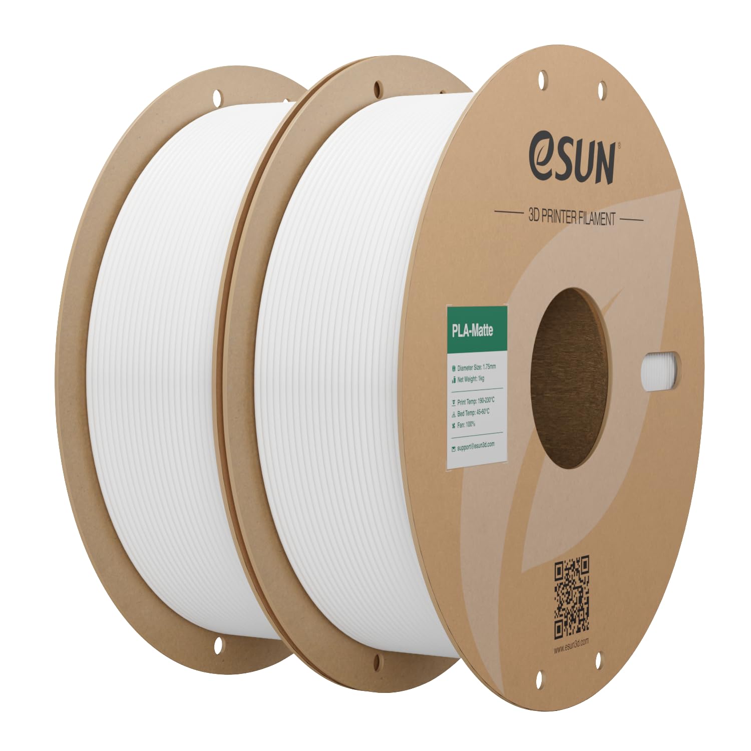 eSUN Filamento PLA Opaco Aggiornato 1.75mm 2kg Bianco Crema | Finitura opaca che nasconde i layer. Nessun riflesso, precisione +/- 0,03 mm. Estrusione fluida, texture elegante.