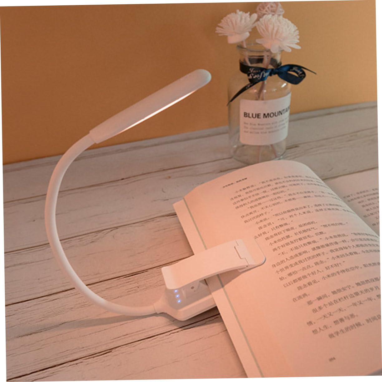 Lampada Lampada da Notte Piccola Lampada da Lettura con Clip per Libri Luci Decorative Lampada a Clip in plastica Bianca per Bambini a pagamento