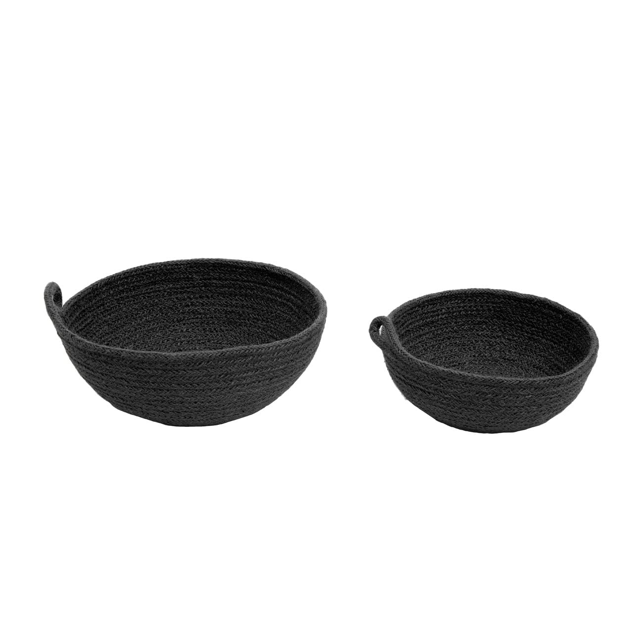 Premier Houseare Set of Two Jute Baskets/Round Storage Hamper Baskets For Gifts/Renewable Jute Bread Baskets/Sturdy Organic Charm Wicker Baskets/Jute Gift Basket Dimensions W24 x D24 x H9cm