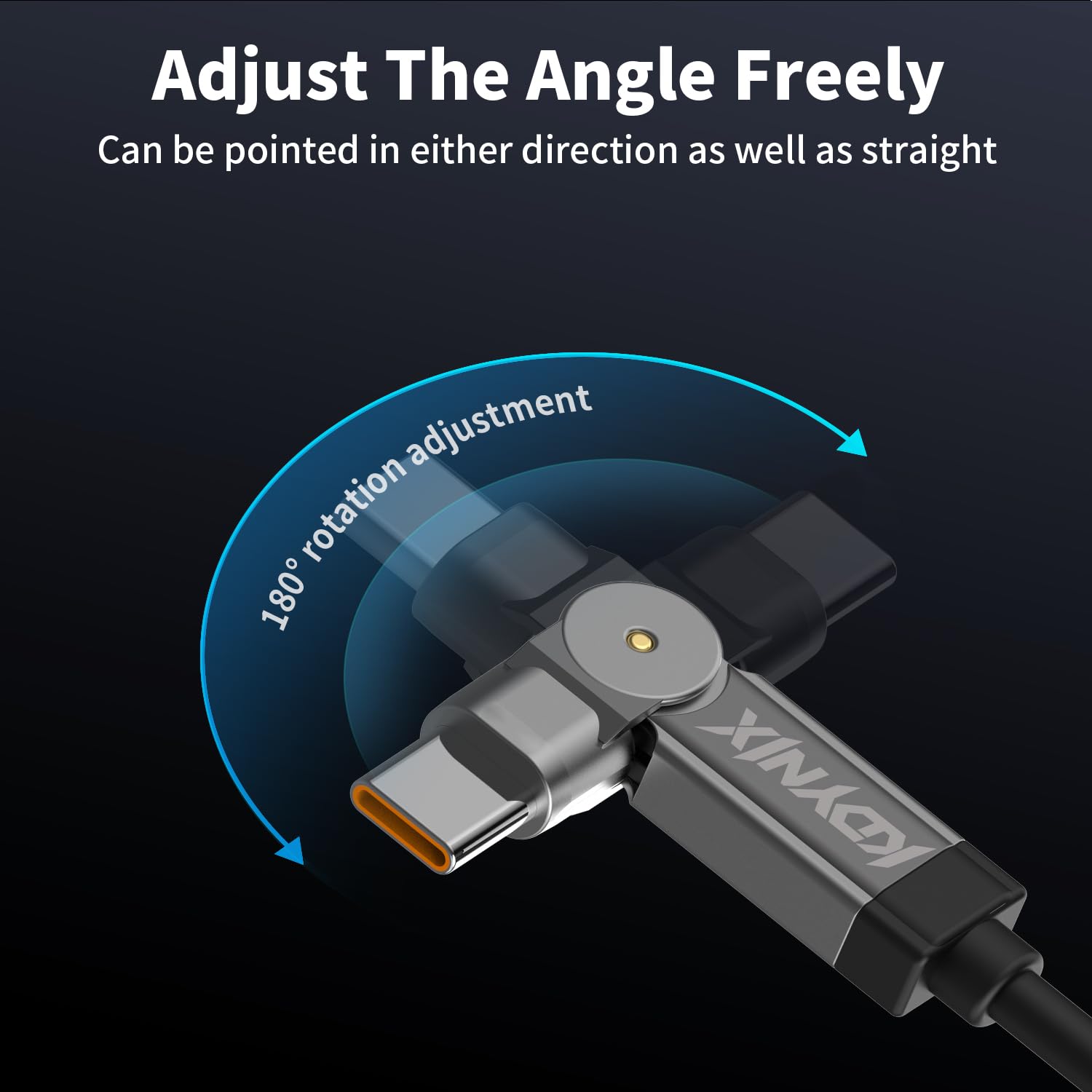 Cavo da USB C a USB C, rotazione a 180°, tipo C, 60 W, cavo di ricarica rapida per iPhone serie 17/16/15, Galaxy S23/S24, Pixel, laptop, MacBook, Switch, all'aperto, viaggi (2 m, nero)