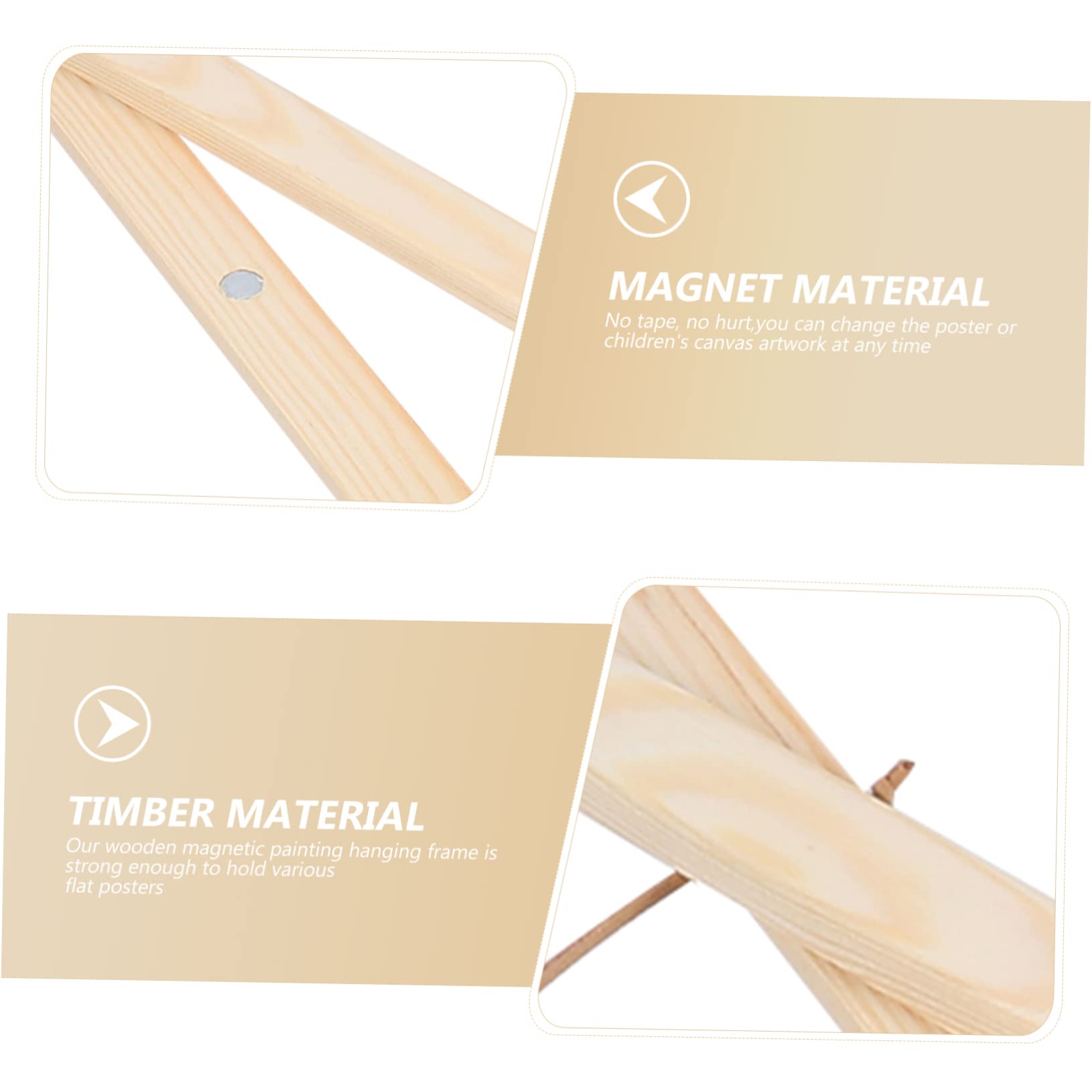 ABOOFAN 2stücke Magnetische Holz Posterleiste Aus Kiefer Einfaches Aufhängen Von Bildern Und Postern Für Zuhause Flexibles Design Mit Starkem Halt Für Kunstwerke Und Drucke