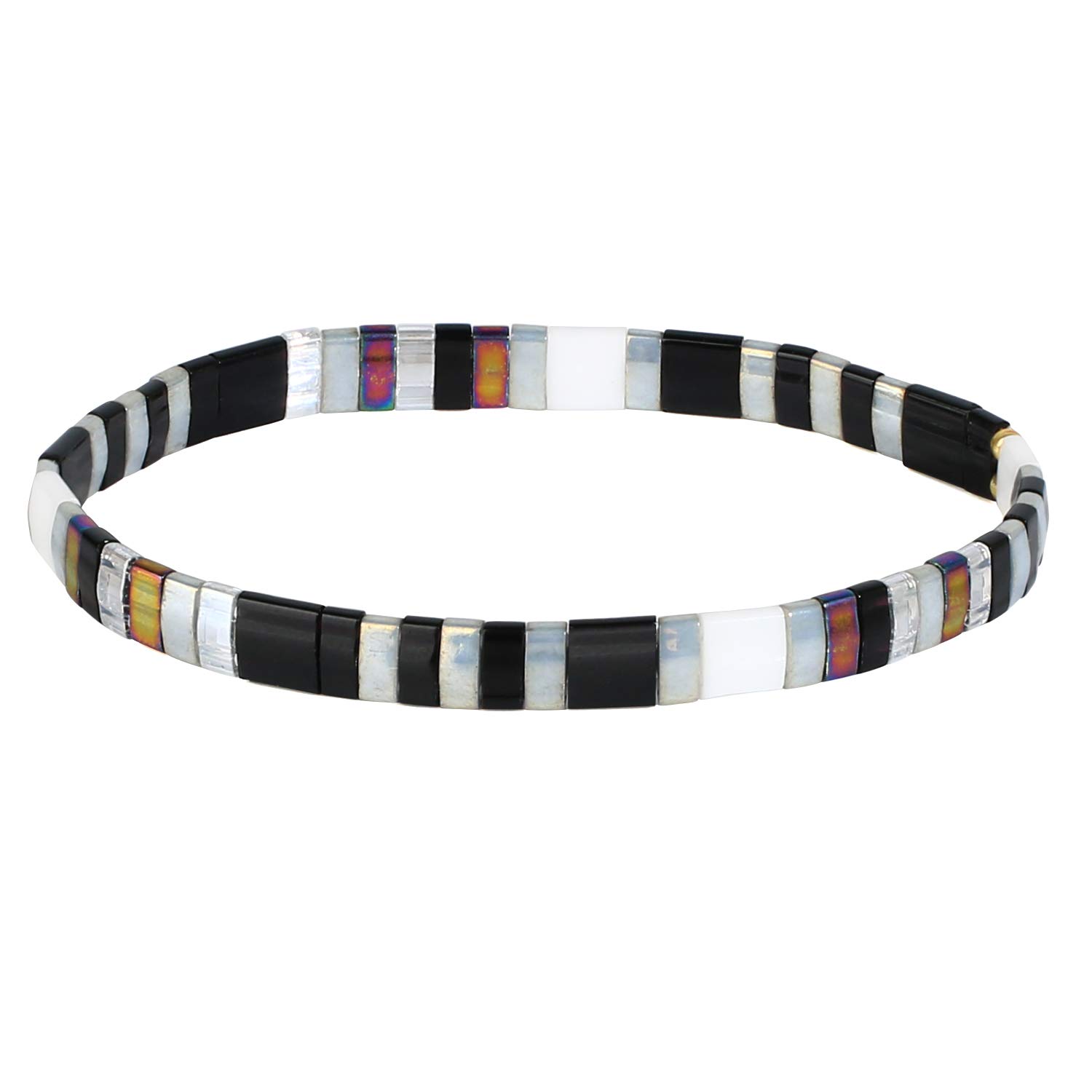 KELITCH Minimalistisch Damen Perlen Wrap Armband Natürliche