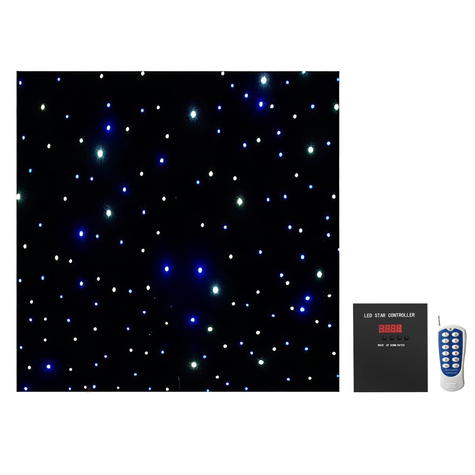 BOOZXCV LED Starry Backdrop Curtain, Foldable, Stage Drape, Anti-Pull, All-Copper Dual Circuitry, 12W, for Event Stage Lighting Decor, DMX512 Controller & Remote Control(4m*8m) (4m*8m)