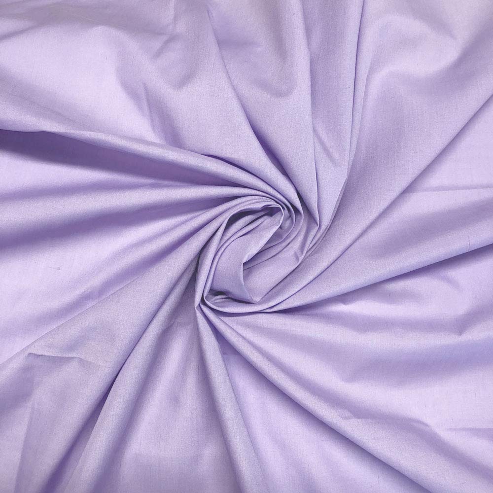 Plain Polycotton Fabric 60+ Colours Poly Cotton Dress Craft Sold Per Meter (Lilac 44)