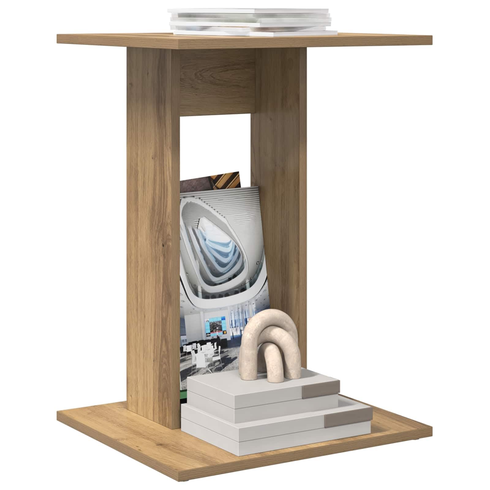 Mesa auxiliar de roble Artisan, 45 x 40 x 62,5 cm, de madera, mesa de café y mesa de café, mesa de centro estrecha para salón y dormitorio, mesita de noche rectangular